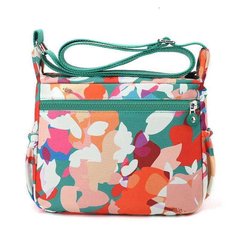 Fashion Floral Pattern Female Messenger High Quality Durable Nylon Shoulder Bag Pretty Style Multi-Pockets Women Handbag
