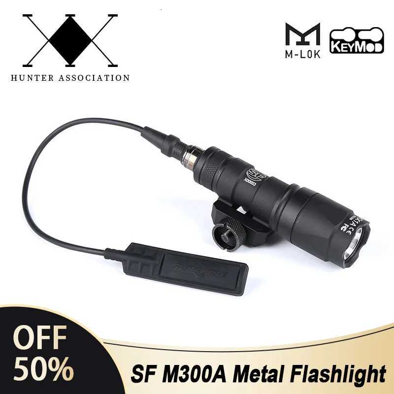 Tactical M300 M300A Flashlight SF Fit 20MM Rail MLOK Mount KEYMOD Base Weapon Airsoft Hunting Scout LED Gun Mini Light R250728