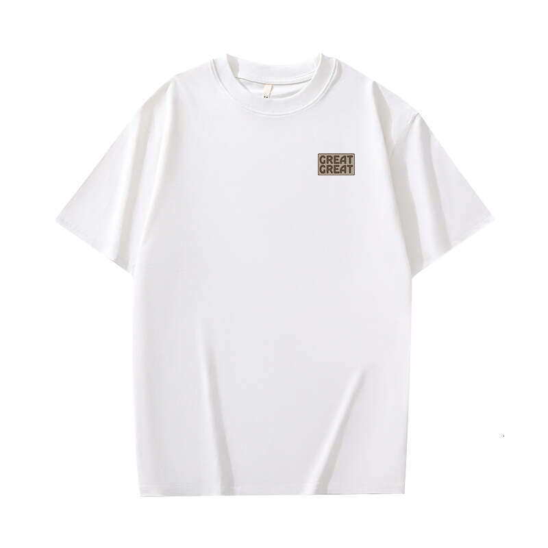 Designer T Shirt Trendy Brand Hong Kong Style Pure Cotton Letter Short Sleeve T-Shirt For Men Summer Loose Fit Plus Size Tee Unique Design Comfortable