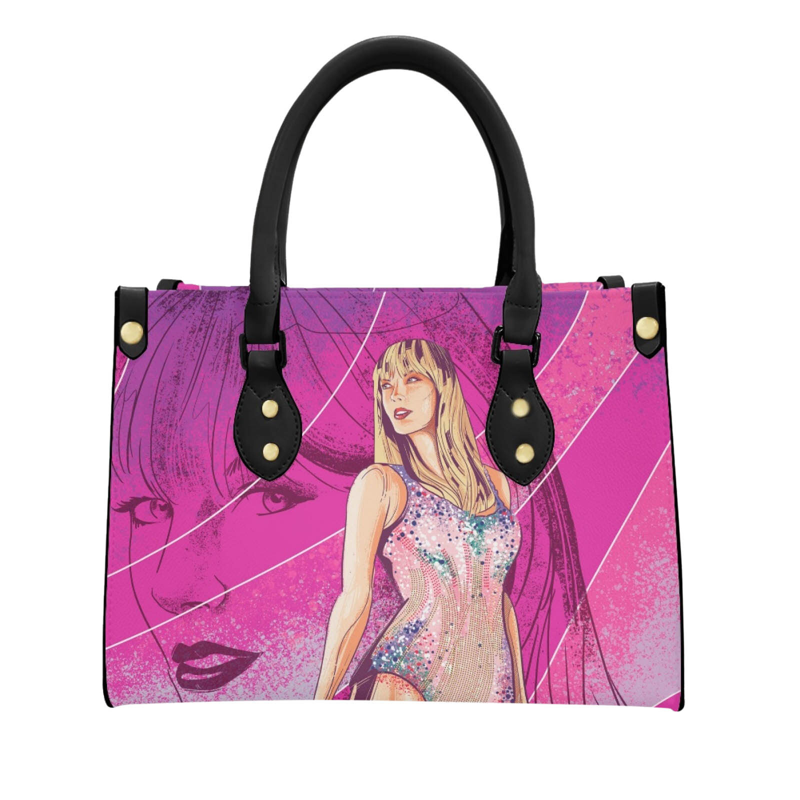Designer bag handbag DIY Taylor Theme Printed Women's Handbag PU Shoulder Leather Storage Bag Available for Customization