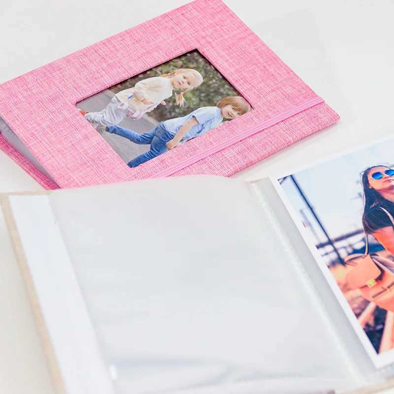 6-inch Fabric-Covered Photo Album with Front Display Window Acid-Free Inserts for 52 Pictures Straight Album Shape 26 Pages Z250729