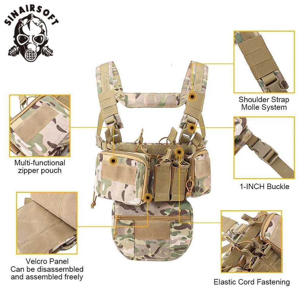 Tactical Vest CS Match Wargame TCM Chest Rig Airsoft Pack Magazine Pouch Holster Molle System Waist Men Airsoft Hunting Vest Z250728