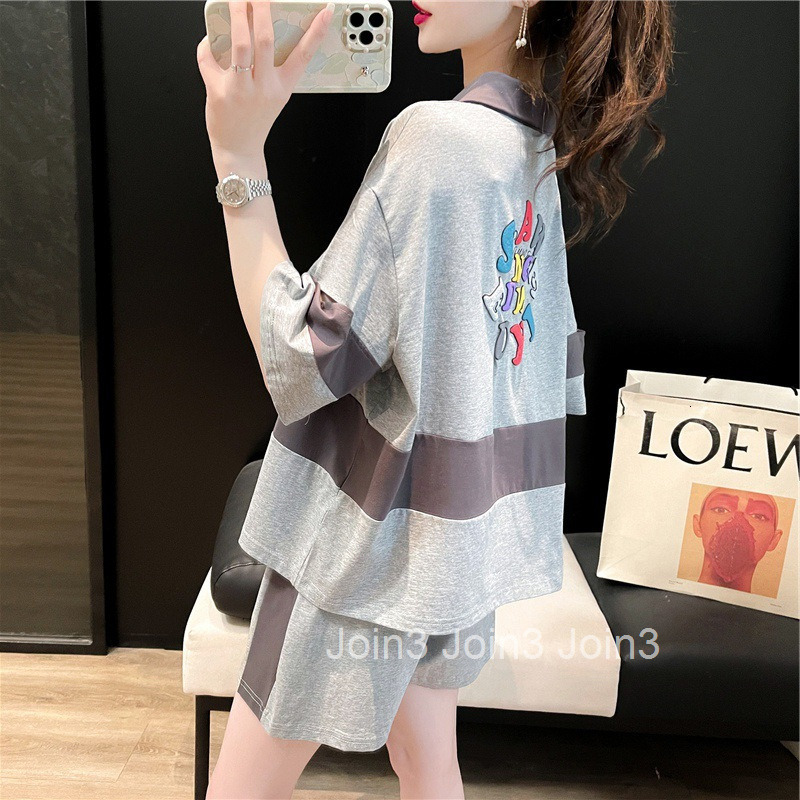 Summer New Cotton Casual Sports Style Professional Suit for Women Sweet and Salty Short Sleeve T-Shirt and Shorts Two-Piece Set for Women