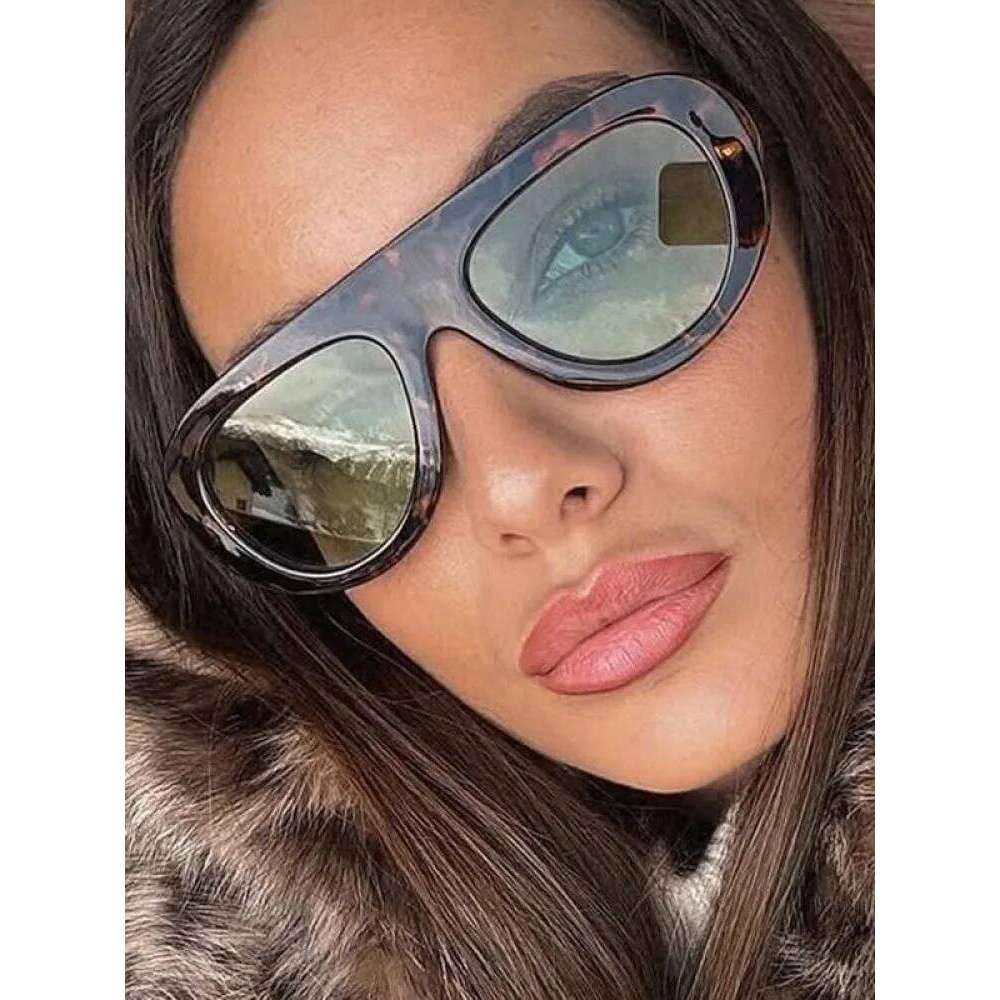 Y2K Retro Round Small Sunglasses Trendy Leopard Print Glasses Vintage Unisex Eyewear for Women Men Bold Fashion Accessories