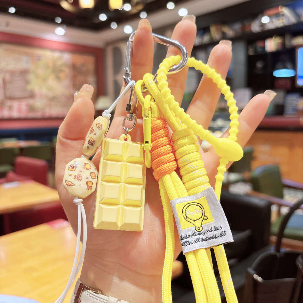 Miu Series Chocolate Bag Alkaline Bread Bracelet Keychain Phone Braided Lanyard Small Charm