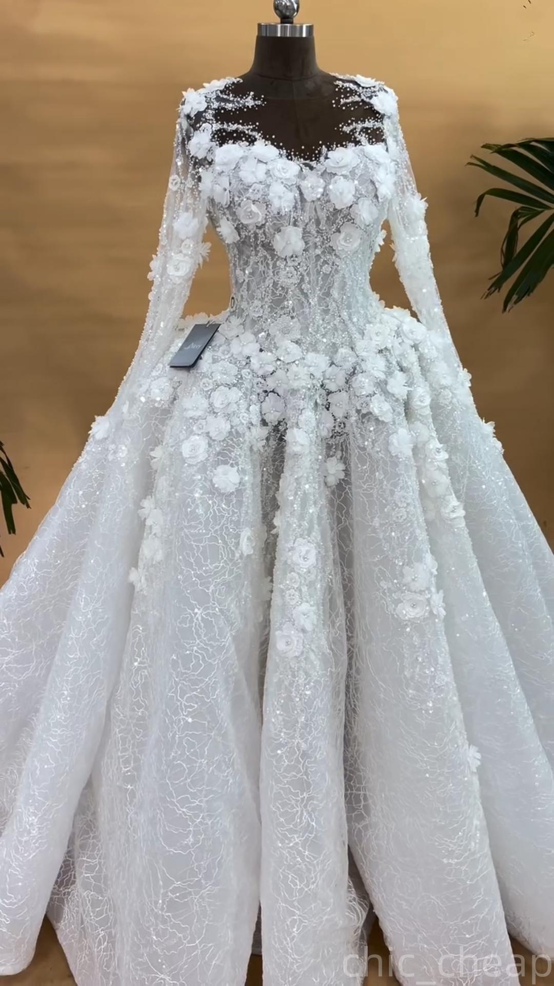 2025 Aso Ebi Plus Size Ivory Mermaid Wedding Dress 3D Floral Lace Beaded Ball Gowns Vintage Full Sleeves Bridal Gowns Dresses ZJ0681