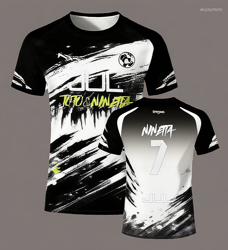 Athletic & Outdoor Apparel 90-minute JUL Series Soccer T-shirt Summer Outdoor Sports Quick-drying Physical Training With Round Collar Soccer Wear