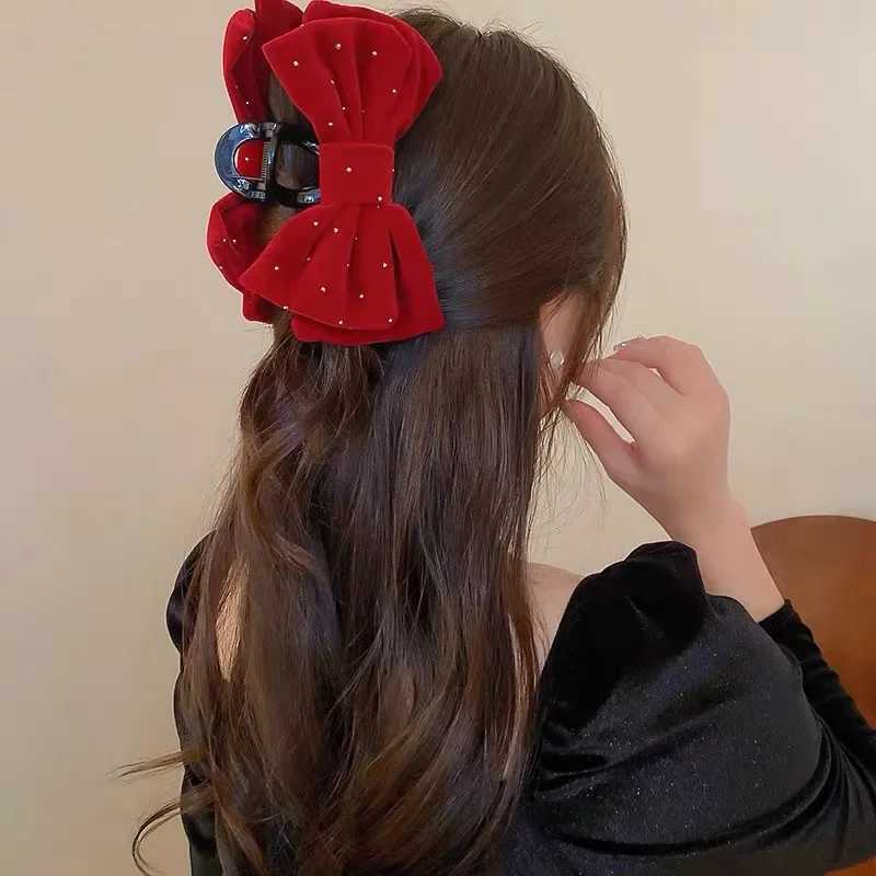Large Bow Hair Claw Crab Women French Temperament Hairpin Hair Clip for Girls Ponytail Hair Accessories Clip Crab Hairpin Z250729