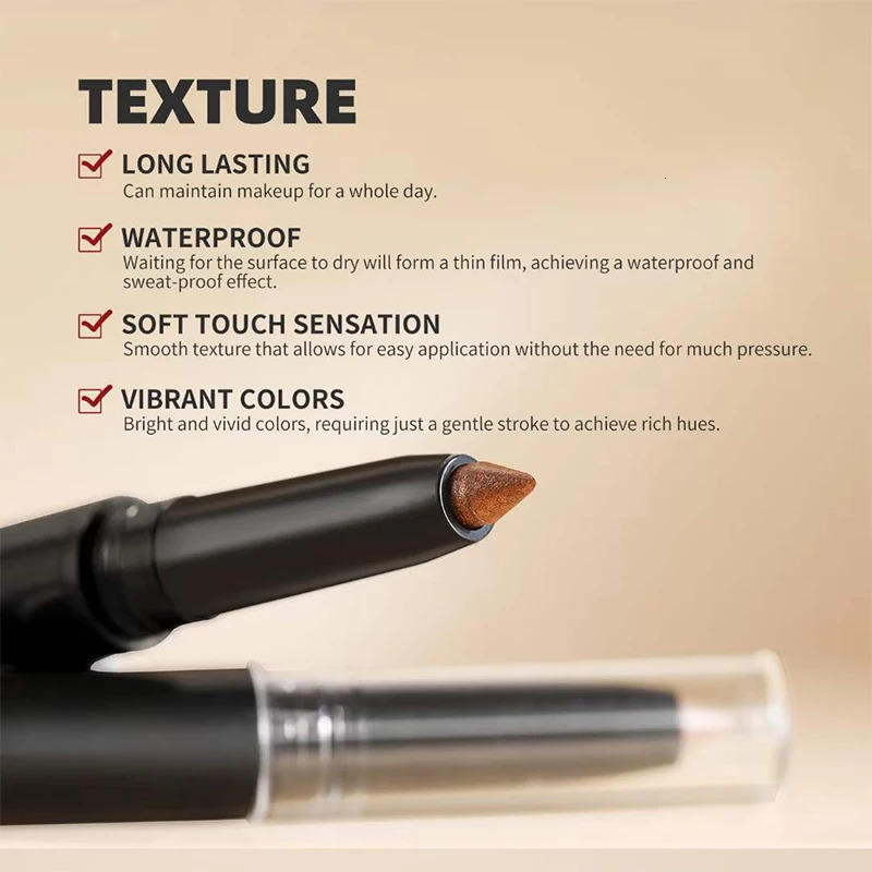 12 Colors Pearlescent Swivel Eyeshadow Stick Waterproof Correcting Contour Eye Makeup Pencil A must-have for a high quality make 250726