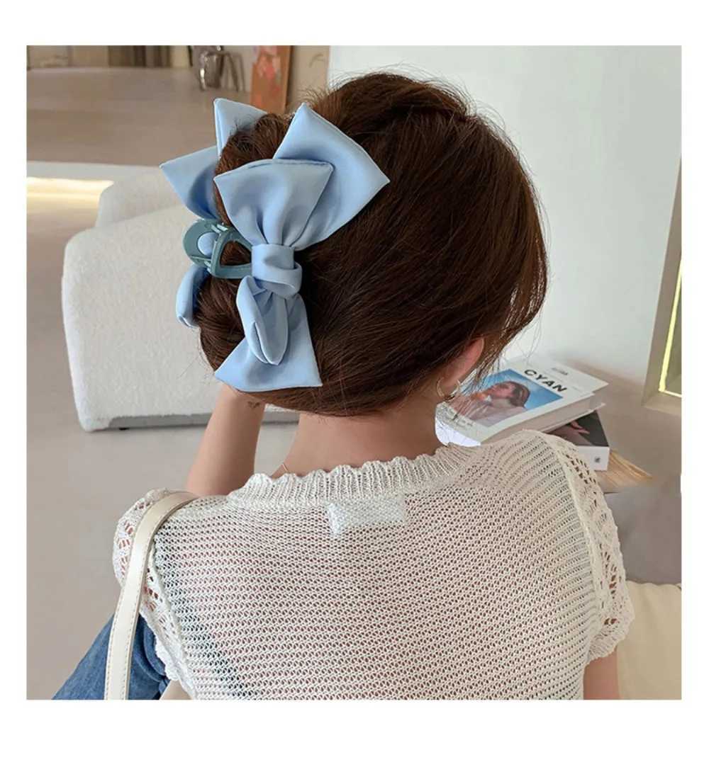 Fashion Women Bow Hairpin Korean Version Of Solid Color Butterfly Satin Hair Clips Girls Hair Accessories Headwear Z250729
