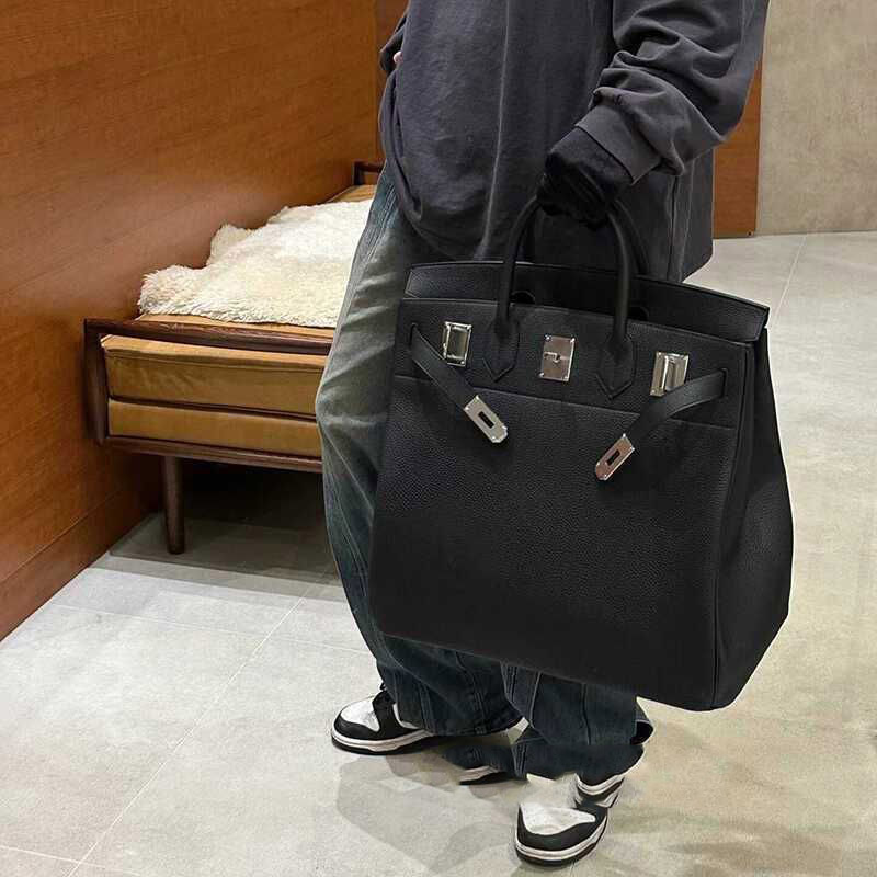 Designer Handbag HAC Tote Large Customize Bag Unisex 2025 New Lychee Pattern Platinum Bag 40cm Large Capacity Business Travel Hand Luggage Bag Trendy Men Goodsf