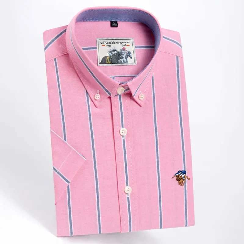 100% Cotton Short Sleeve Shirts for Men Slim Fit Formal Shirt Office Designer Tops Thin Summer Embroidery Tops y250728