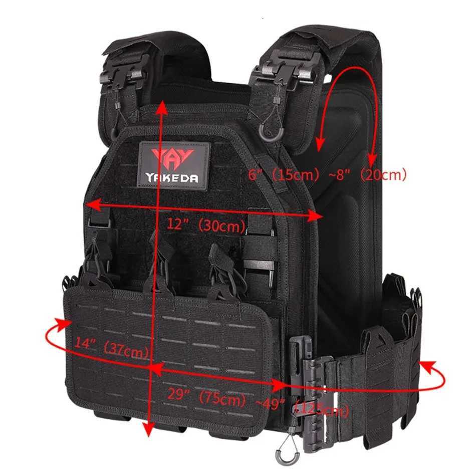 YAKEDA Quick Release Plate Carrier 6094 Tactical Vest Outdoor 1000D Molle Hunting Protective Vest Adjustable CS Combat Equipemnt Z250728