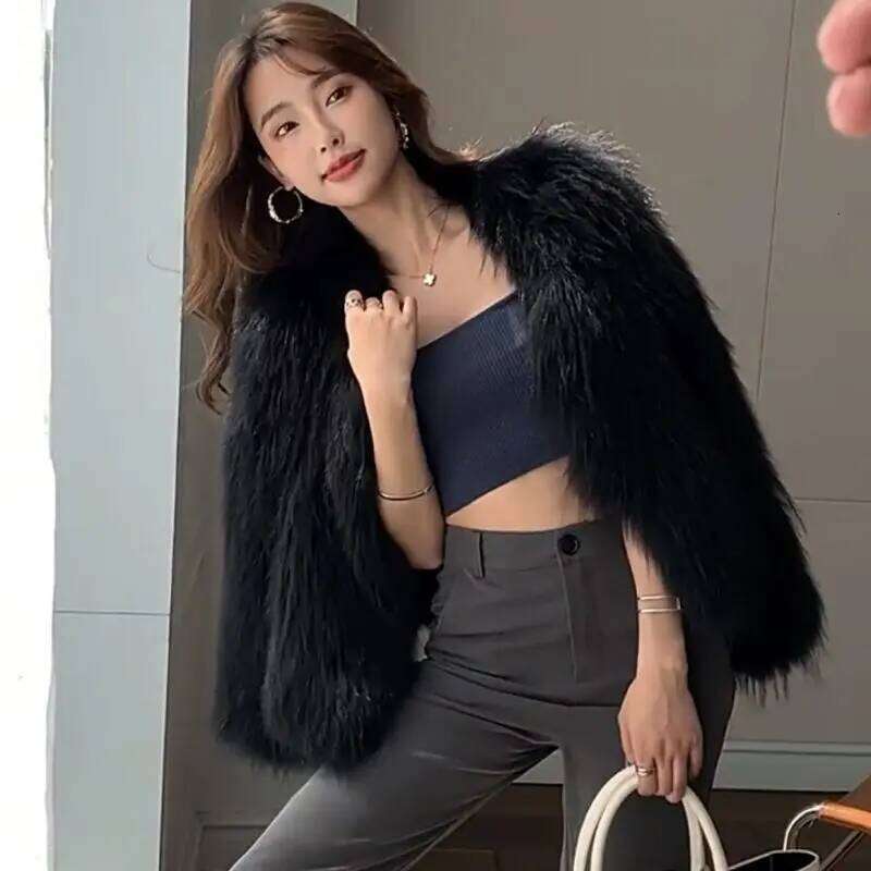 New winter fur fox women's pink fur coat outer layer women's jacket women's coat