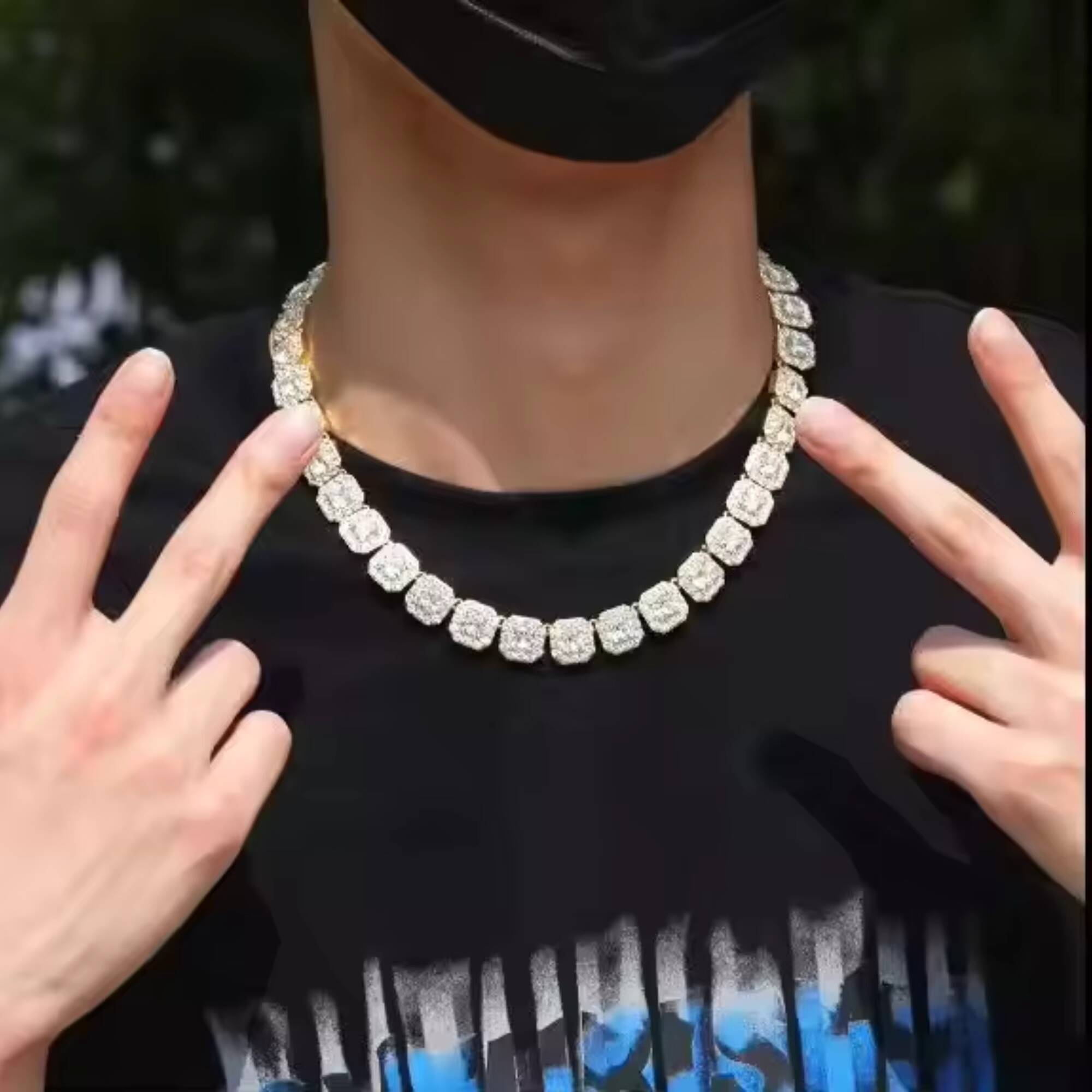 16 MM Moissanite Diamond Cuban Chain Stainless Steel Necklace for Mens for Party Wear Bulk Selling Price From India