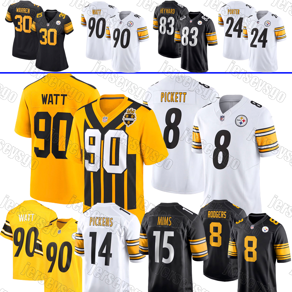 Aaron Rodgers Football Jersey Steelerss Jersey DK Metcalf TJ Watt Will Howard Chris Boswell Porter Polamalu Freiermuth Kaleb Johnson Jalen Jaylen Jersey