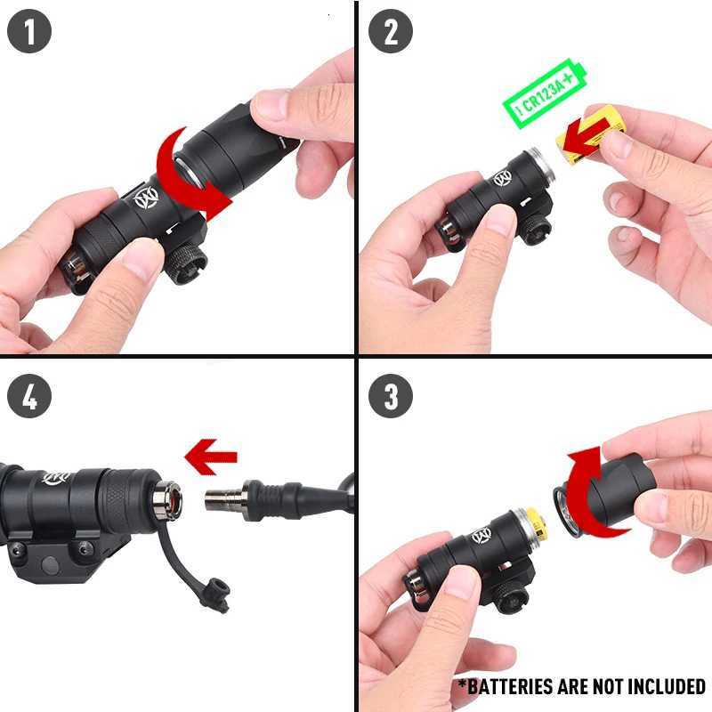 Tactical SF M300 M600 Flashlight Weapon Light AXON Switch Fits 20mm Picatinny MLOK KEYMOD Rail Hunting Airsoft Gun Lamp R250728
