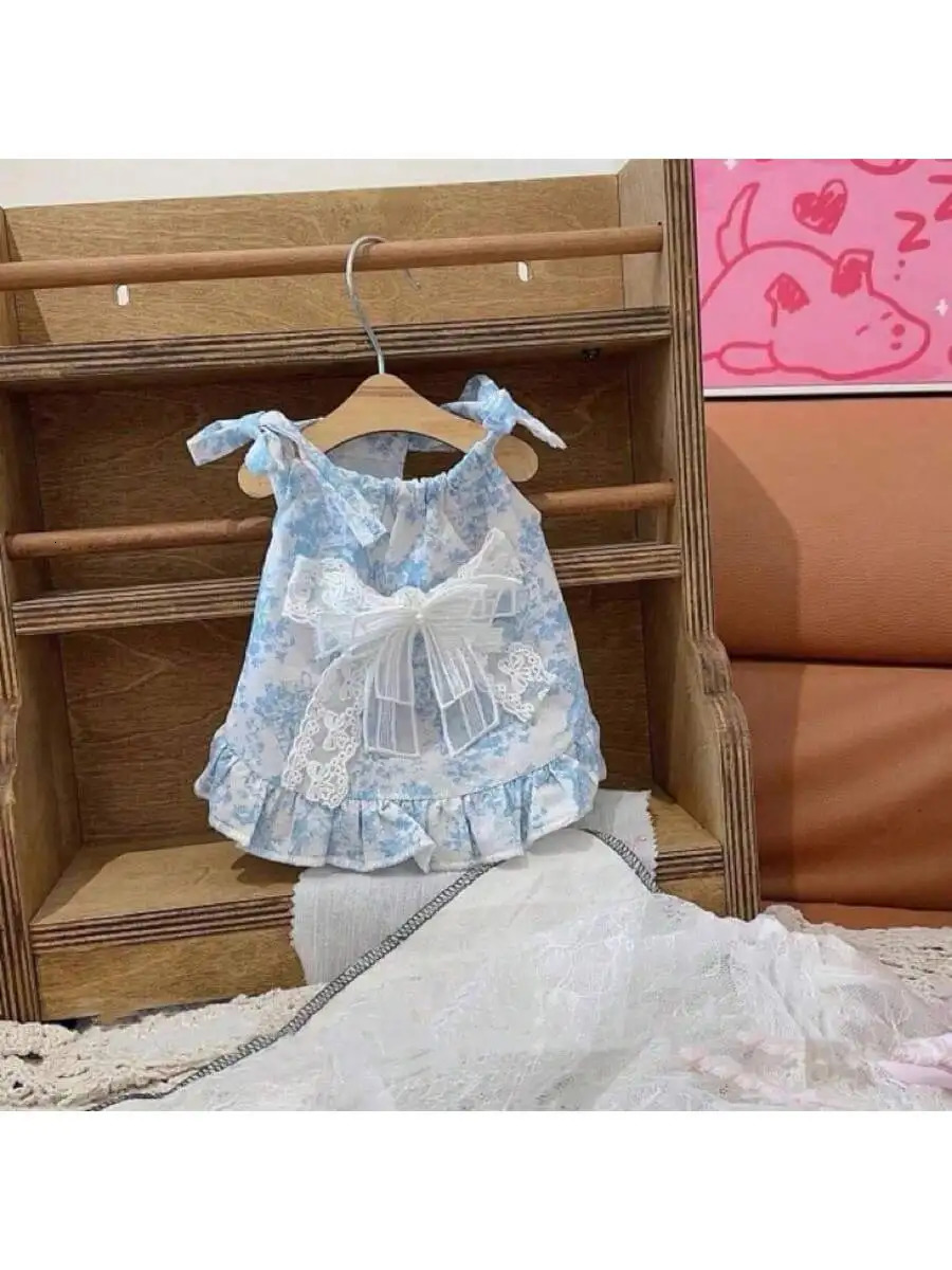 Pet Clothes for Dogs and Cats Summer Thin Suspender Skirt Bow Lace Princess Teddy Bichon 250729