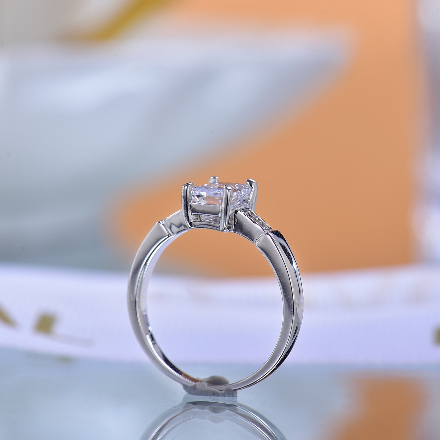 Slim-band Emerald-cut Moissanite Ring - Shiny Charming Gem, Perfect Gift for Her - Timeless Elegance Luxury Jewelry Women Engagement Band Ring Gift