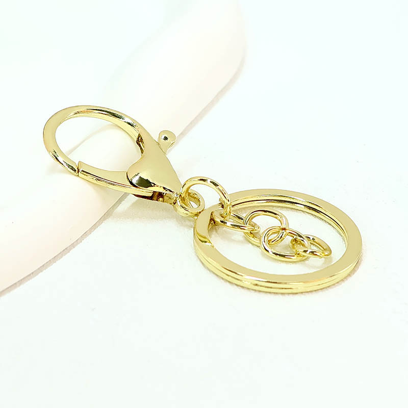 Factory Supply 30# Lobster Buckle 4 Section Chain Keychain products can be wholesale wire ring