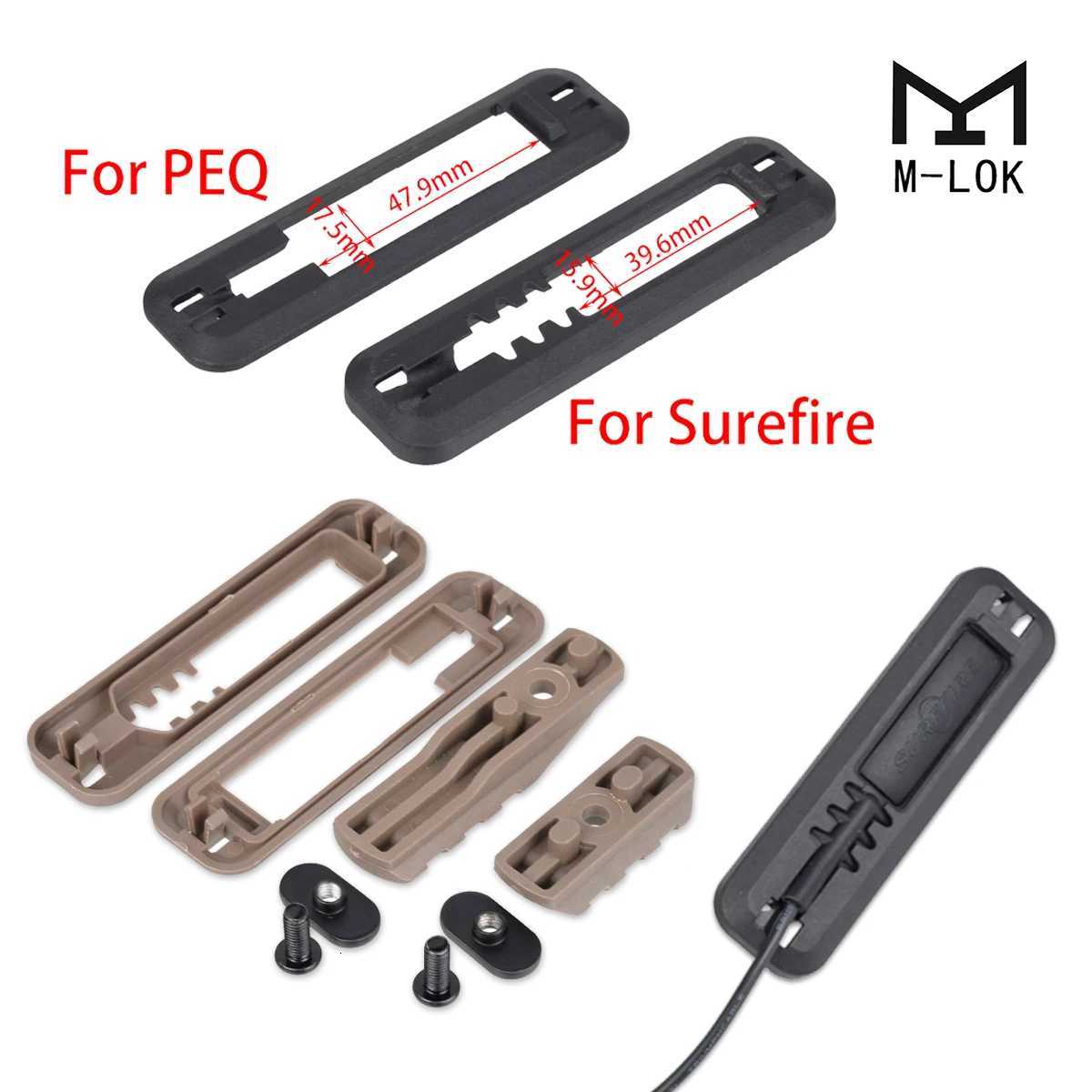 8PCS/SET MOE Rail Tape Switch Mounting Plate Hunting Scout Light Airsoft Accessories For PEQ And SwitchXJ250728