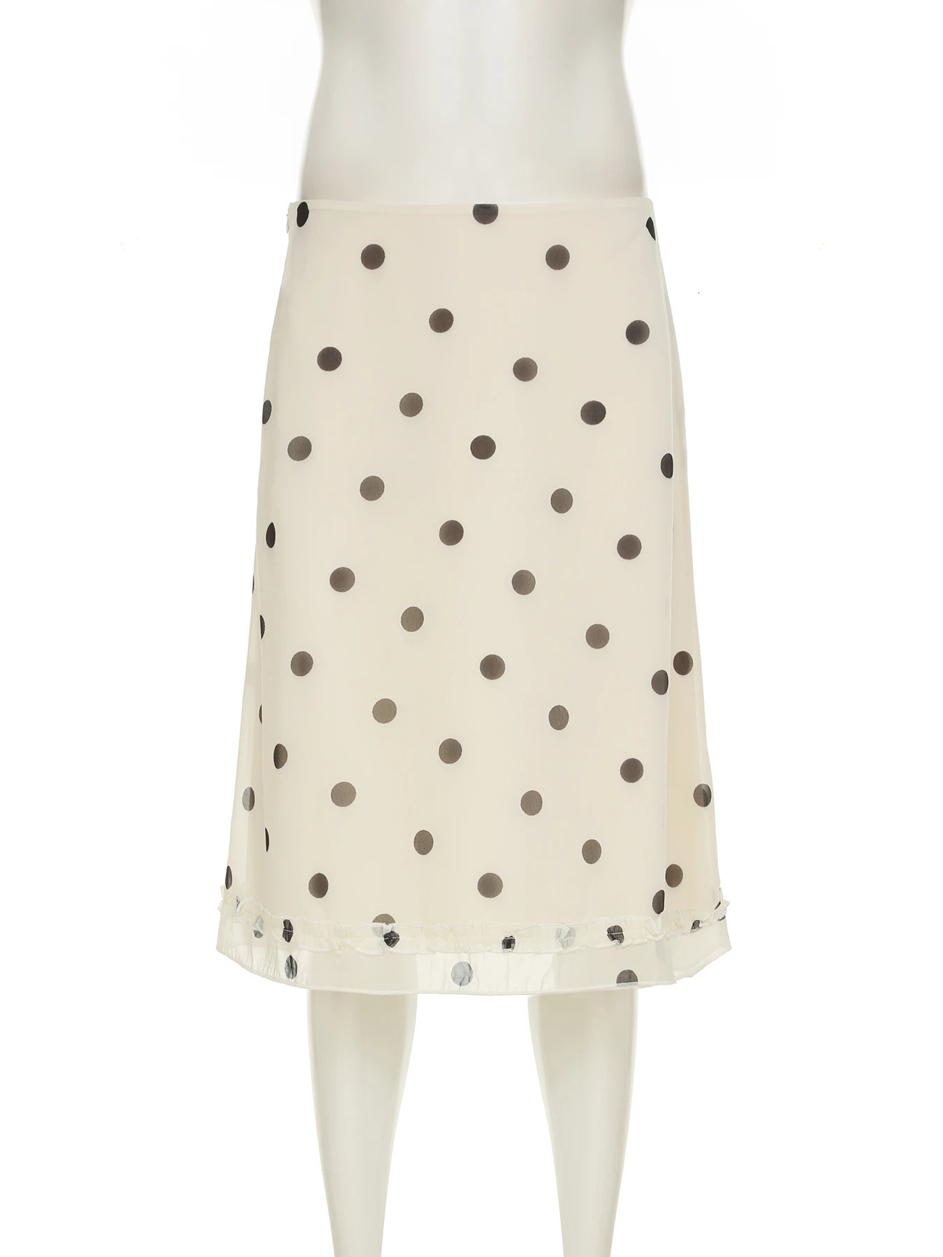 1M Sure Elegant Casual Dot Skirts Holiday Basic Slim LowWaisted Midi Women Spring Summer Fashion Streetwear Ladies 250729