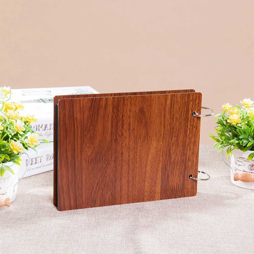 Photo Album Black Pages 8 Inch Wood Scrapbook DIY for Valentines Day Baby Lovers Anniversary Birthday Christmas Gift Z250729