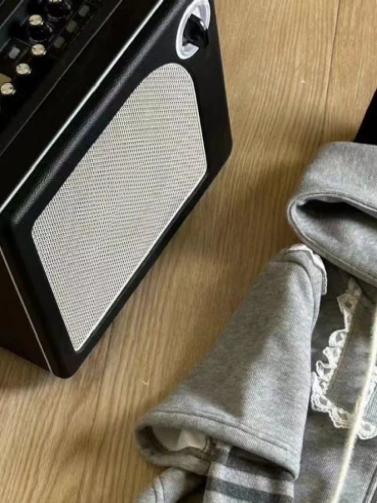 Harajuku Stripe Hoodies Women Kawaii Tops Cat Ear Hooded Jacket Grunge Streetwear Lace Patch Y2k Aesthetic Zipper Sweatshirt 250729