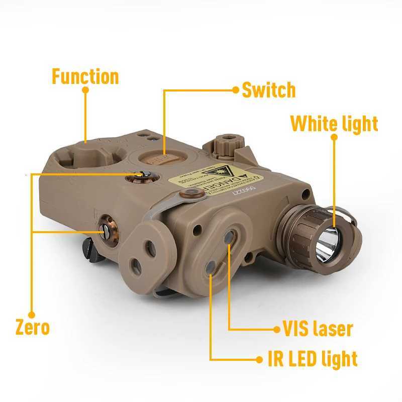 Tactical PEQ 15 PEQ-15 Airsoft Red Dot Green Blue Laser Indicator M600 M300 Flashlight Weapon Light Dual Control Switch XJ250728