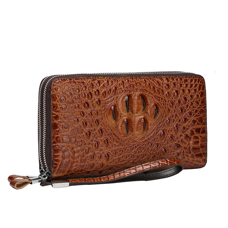 patterned leather double zipper n mens handbag wallet clutches bag clutch bags for man pochette uomo 250723