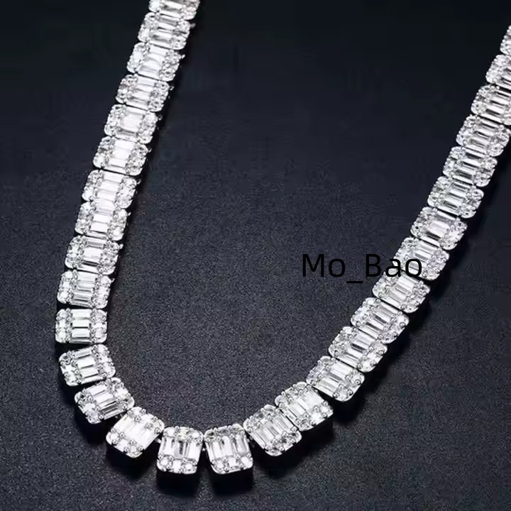 Best Selling Fine Jewelry Unisex Cuban Chain Diamond Alloy Gold Plated Mossanite Diamond Miami Cuban Chain Necklace