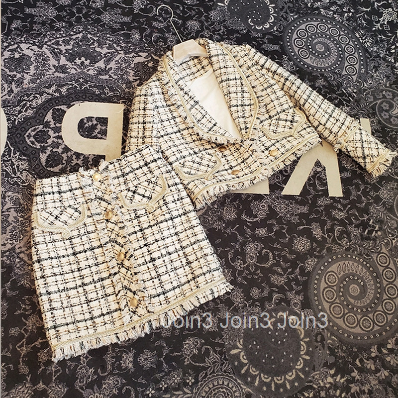 Socialite Style Suit Western Style Years New Womens Early Spring Wear fashion Suit Skirt Two-piece Set