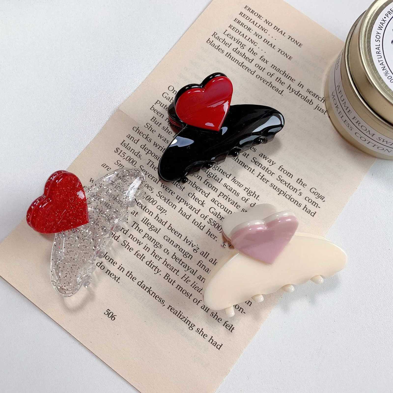 Muweordy Heart-shaped Hair Claw Clips Cute Hair Claws Kawaii Clips For Hair Korean Fashion Hair Accessories For Women Z250729