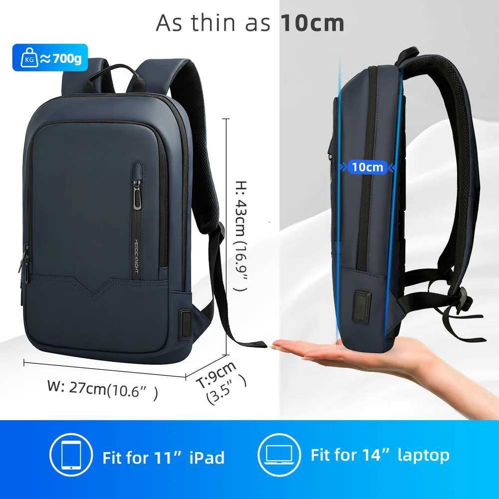 HK Slim Backpack For Men 15.6 Inch Laptop Bags Waterproof Minimalist Business Backpack With USB Charging Casual Travel Work Bag S250728