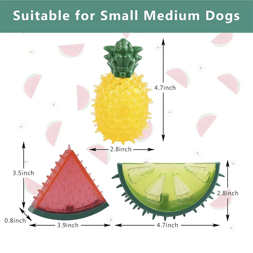 Pet Freezable Cooling Chew Toy Dog Cat Summer Pineapple Lemon Watermelon n Durable BiteResistant Ice Frozen Toys 250729