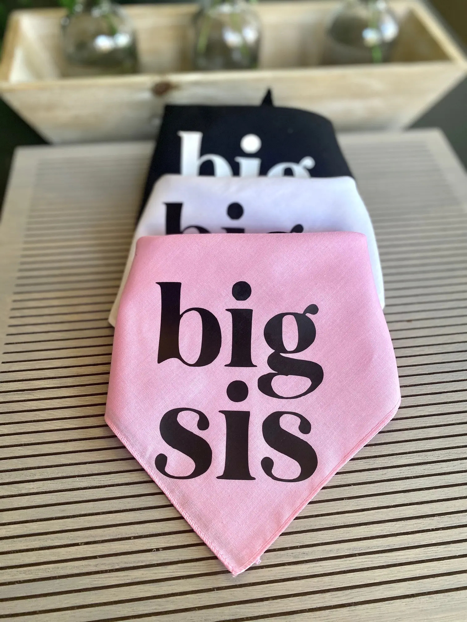 Big Sis Or Bro Dog Bandana Scarf For Baby Announcement Birth Maternity Poshoot Natural Party Decoration 250729