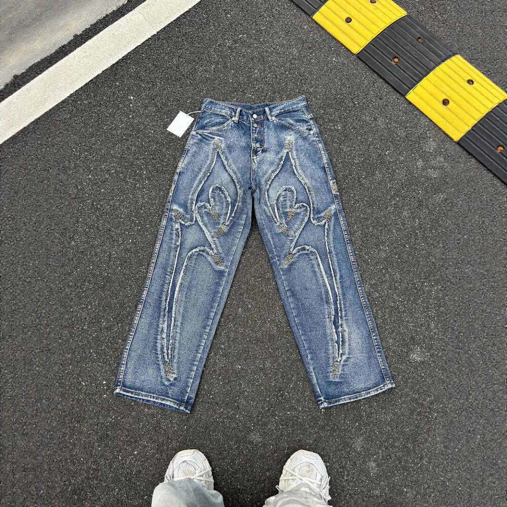 Complete Accessories ThugClub Combination Series Mid-Waist Loose Jeans Unisex Trendy Brand Casual Versatile