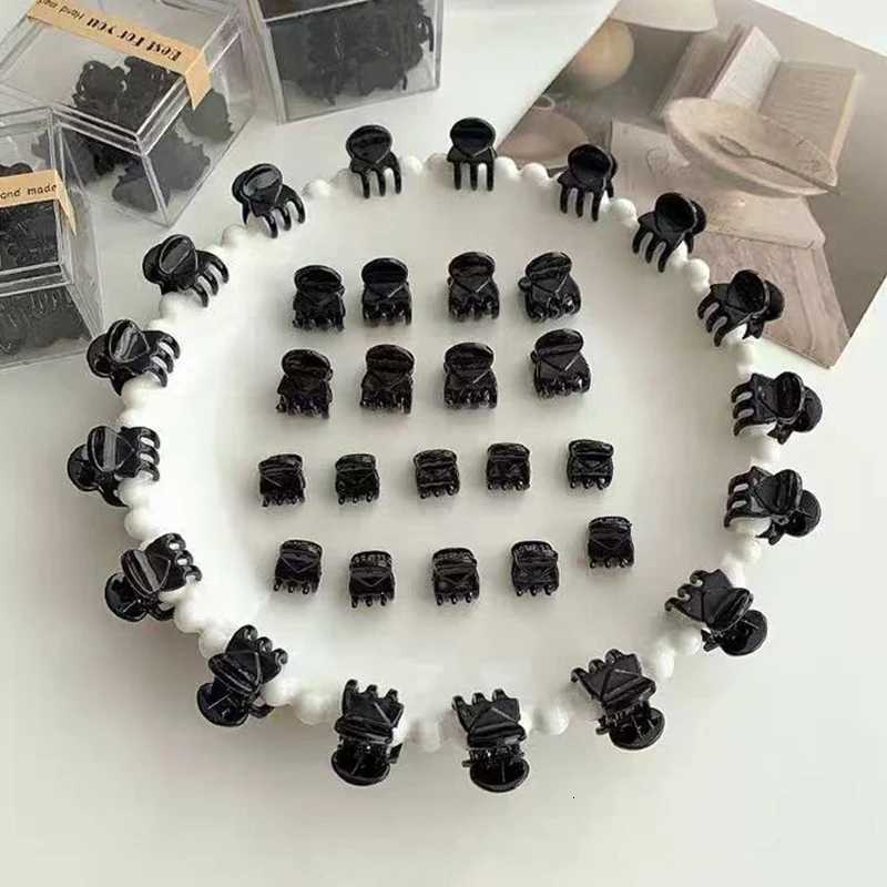 12/24PCS/Set Black Small Hair Claw For Women Girls Sweet Hair Ornament Claw Clip Mini Hair Clip Hairpin Fashion Hair Accessories Z250729