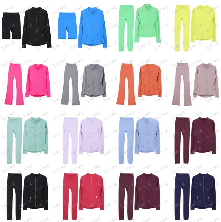 Workout set Women Yoga Sets jackets shorts leggings Define Gold Zipper Workout Fitness sets Sports Coat Elastic Sportswear Outfits Pants Gym Suits Tracksuits