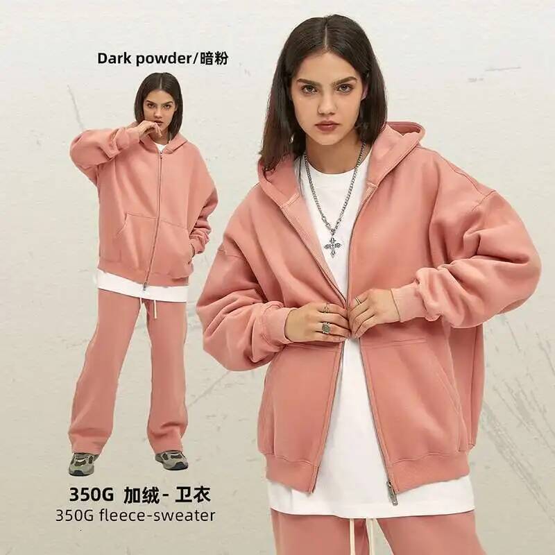 IEFB Men's Wear Male Hoodies Solid Color Winter Spring New Fashion Veet Double Head Zippers Cardigan Loose Sweatshirt 9C9351