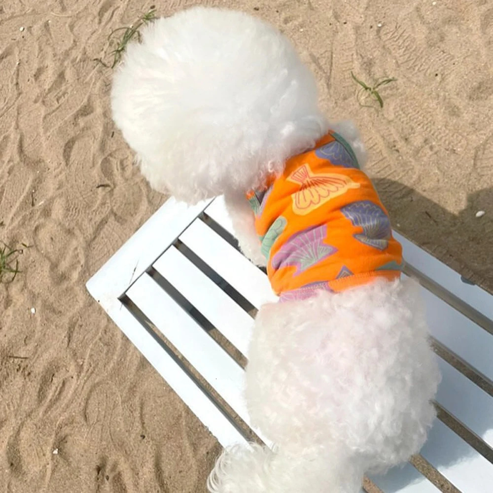 Beach Summer Puppy Vest for Small Dog Clothes Fresh Cute Shell Pattern Soft Cat Breathable Clothes 250729
