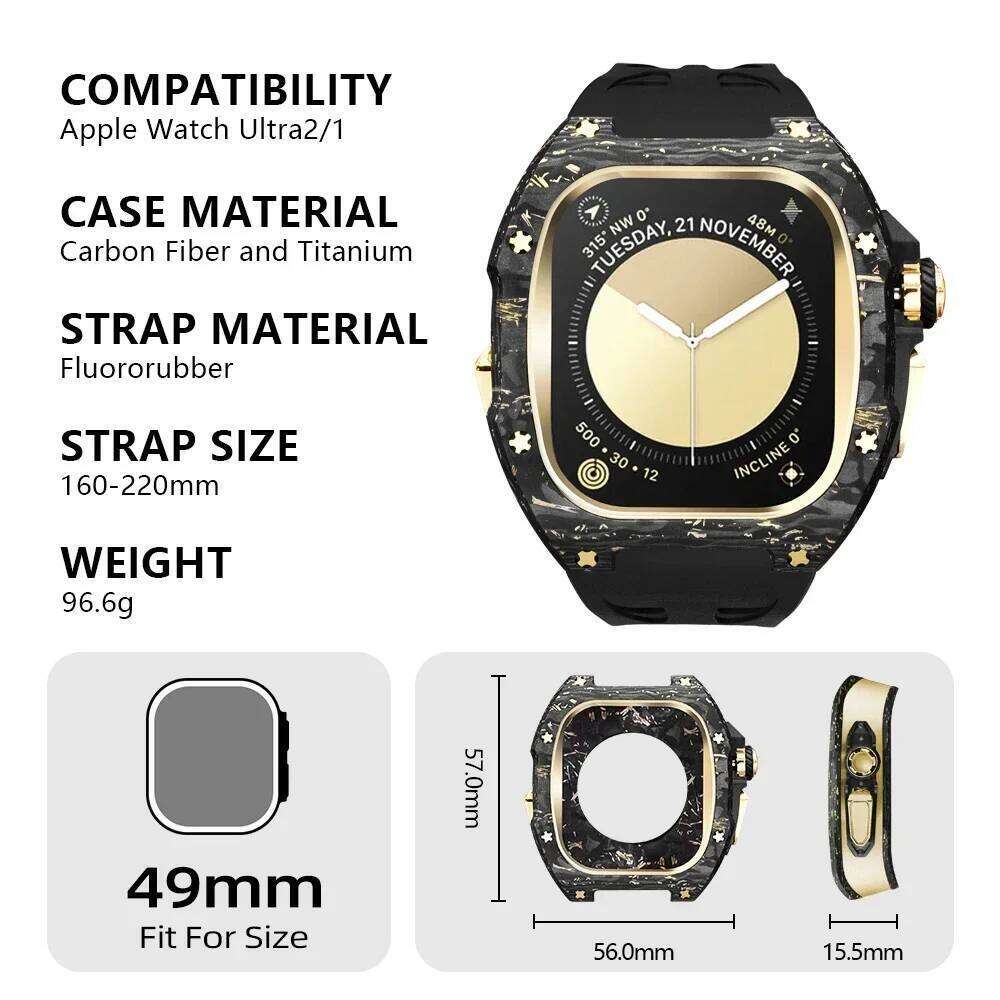 For Apple Watch Ultra2 Premium Stone Modified Silicone Integrated Strap for iWatch Ultra 49mm Case Sport Folding Clasp Wristband