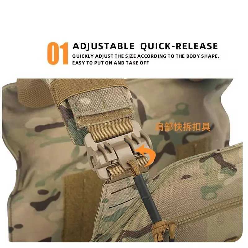 New combat vest 6094 quick detachable light laser cut tactical vest black gear to carry Protective plate Z250728