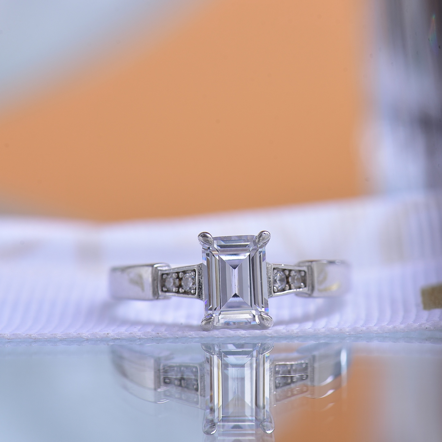Slim-band Emerald-cut Moissanite Ring - Shiny Charming Gem, Perfect Gift for Her - Timeless Elegance Luxury Jewelry Women Engagement Band Ring Gift