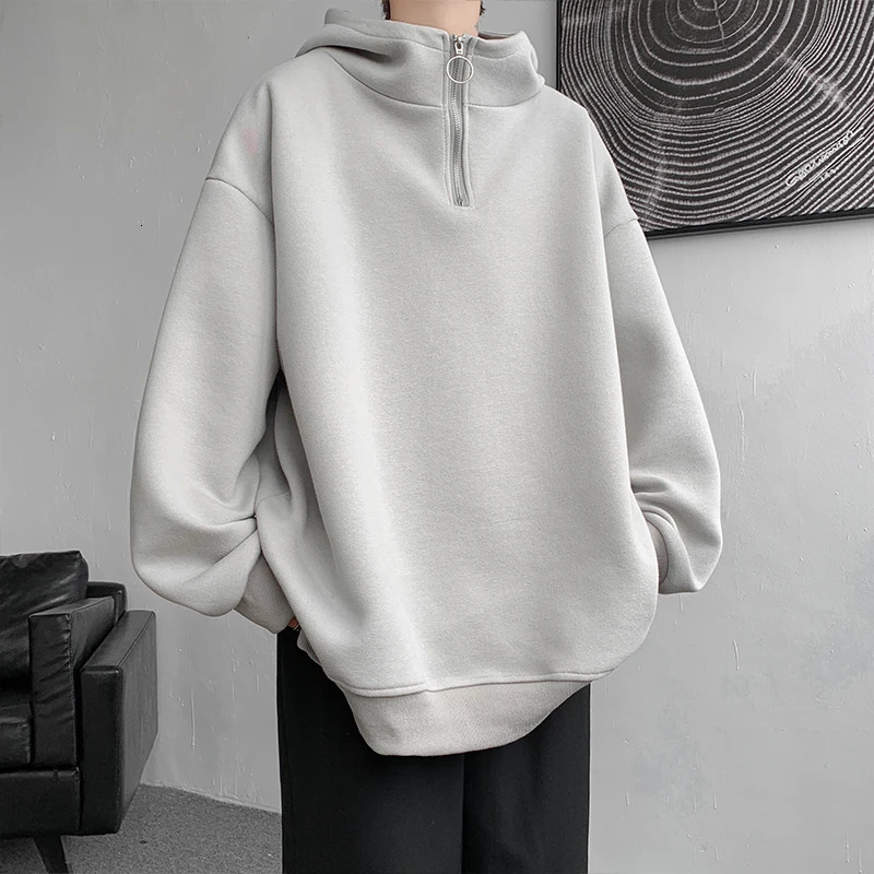 Turtleneck Hoodie Zipper Pullovers Streetwear Hip Hop Hooded Sweatshirt Men Clothing Korean Couples Harajuku Coat 250729