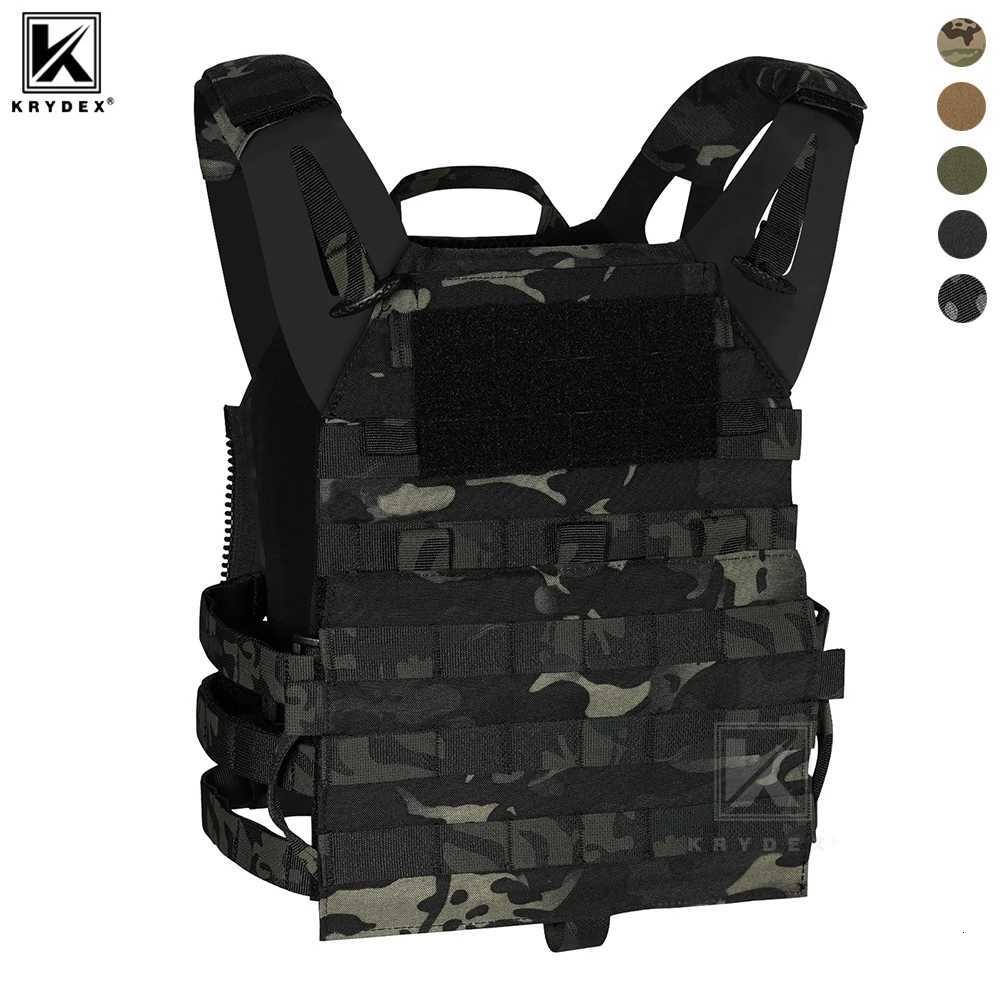 KRYDEX 500D Tactical Vest Plate Carrier MOLLE Front Flap Panel Combat Hunting Outdoor Ranger Green Black Vest Z250728
