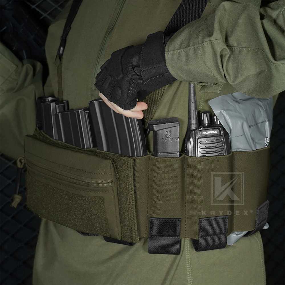 KRYDEX Tactical Ready Chest Rig Concealed Rig Vest Elastic Cummerbund 5.56 Magazine Radio Pouch X Harness Sticky GP Candy Pouch Z250728