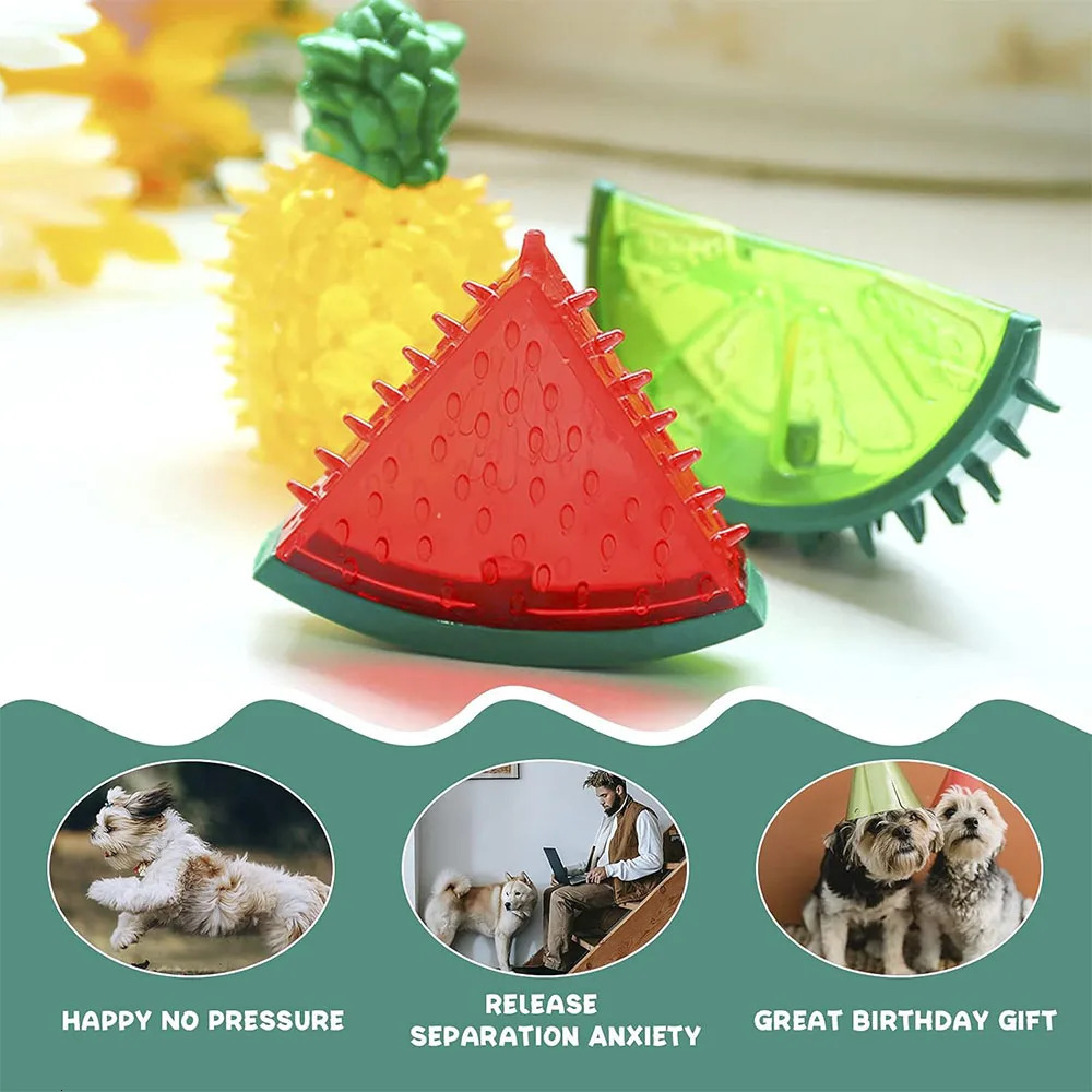 Pet Freezable Cooling Chew Toy Dog Cat Summer Pineapple Lemon Watermelon n Durable BiteResistant Ice Frozen Toys 250729