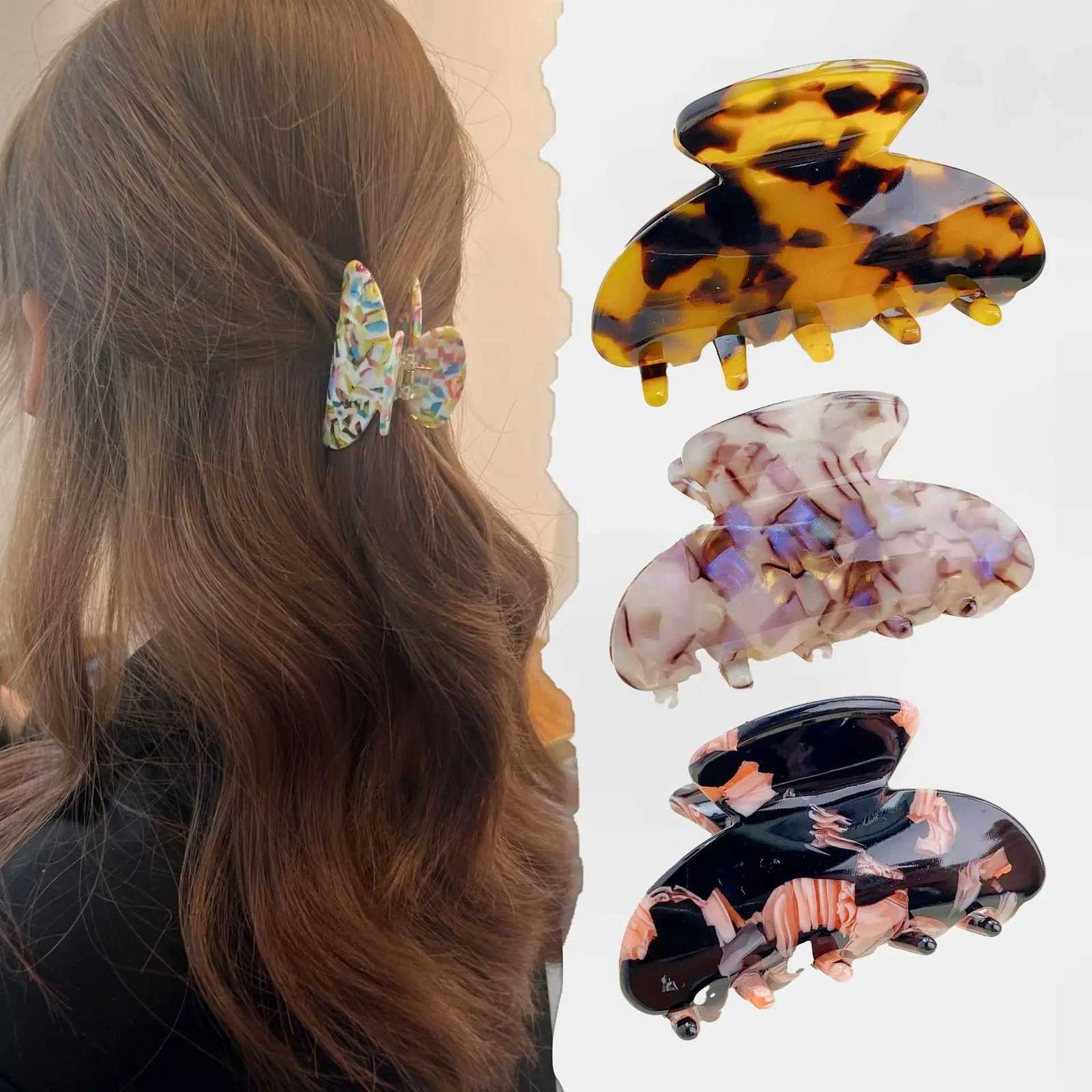 Small Size Leopard Print Acrylic Hairpins Hair Clips Crab Hair Claws For Women Girls Hair Accessories Headdress Party Gifts Z250729