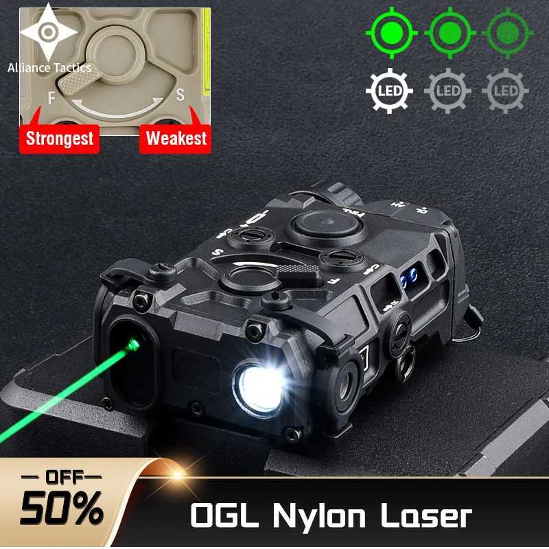 Tactical OGL Nylon Red Green Blue Laser Simplified Version Indicator Aiming White Light Strobe Airsoft Hunting Weapon Scout Lamp XJ250728